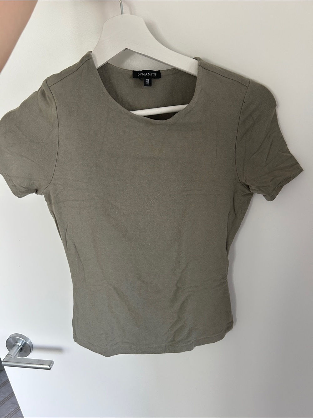 Dynamite Slim Crewneck Tee in Sage - Picture 3 of 3